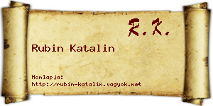 Rubin Katalin névjegykártya